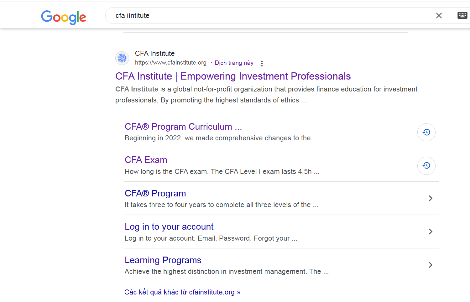 Bước 1: Truy cập website của CFA Institute